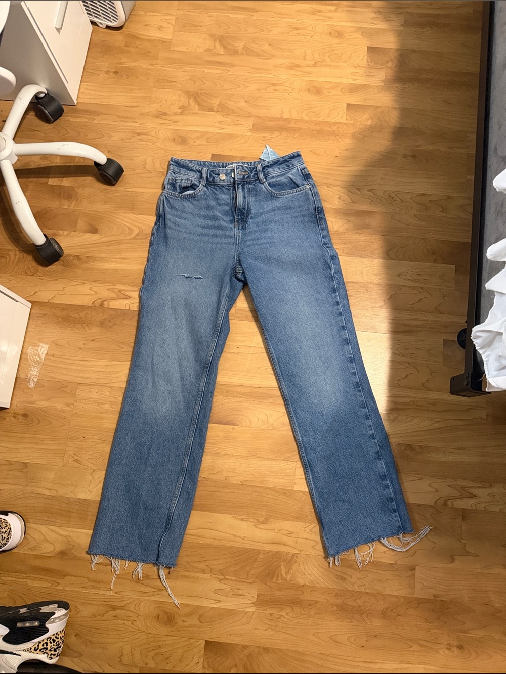 Women's Blue Straight-Leg Jeans